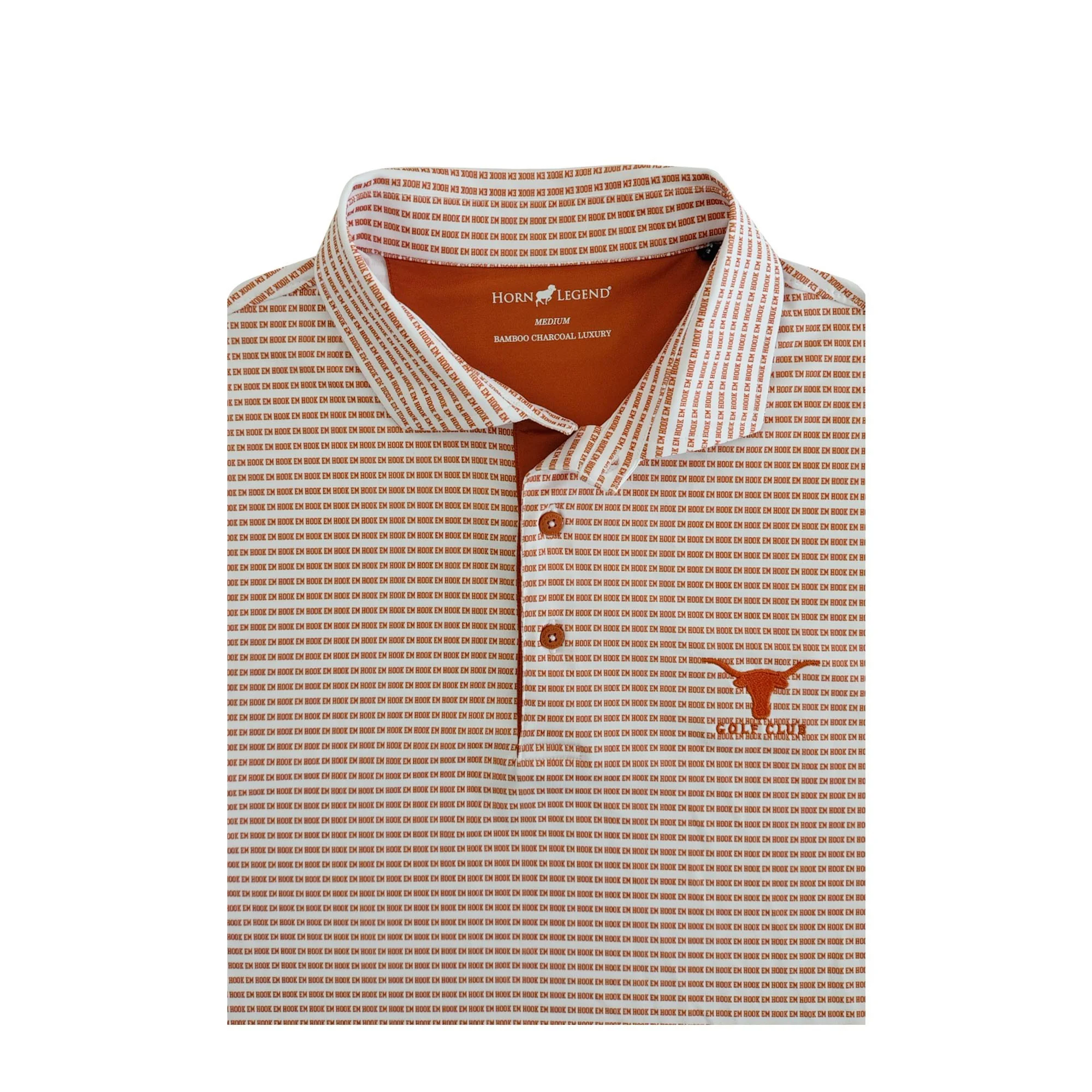 Horn Legend Hook Em Stripe Polo — UT Golf Club Shop